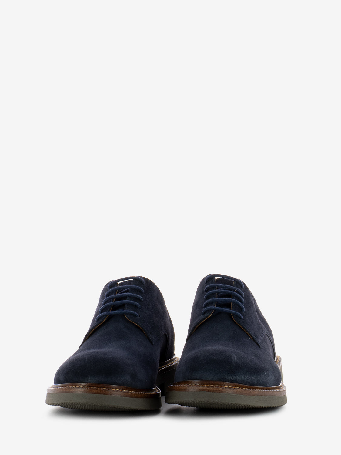 Scarpa in suede blu / tabacco