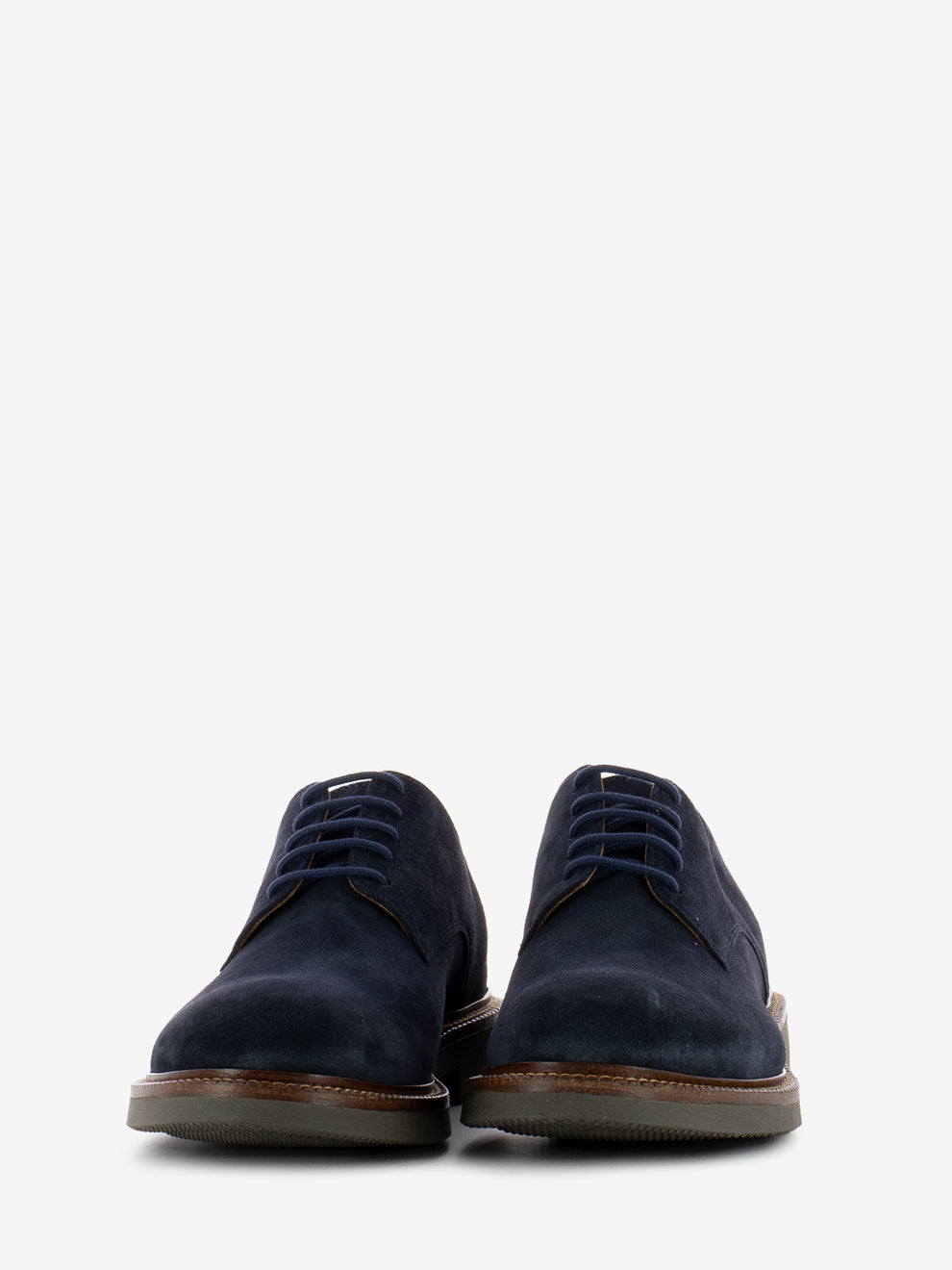 Scarpa in suede blu / tabacco