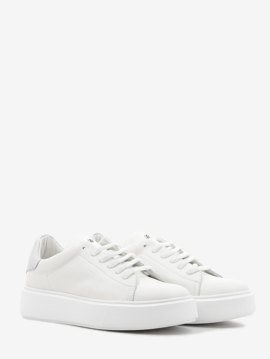 Sneaker pelle gesso / argento