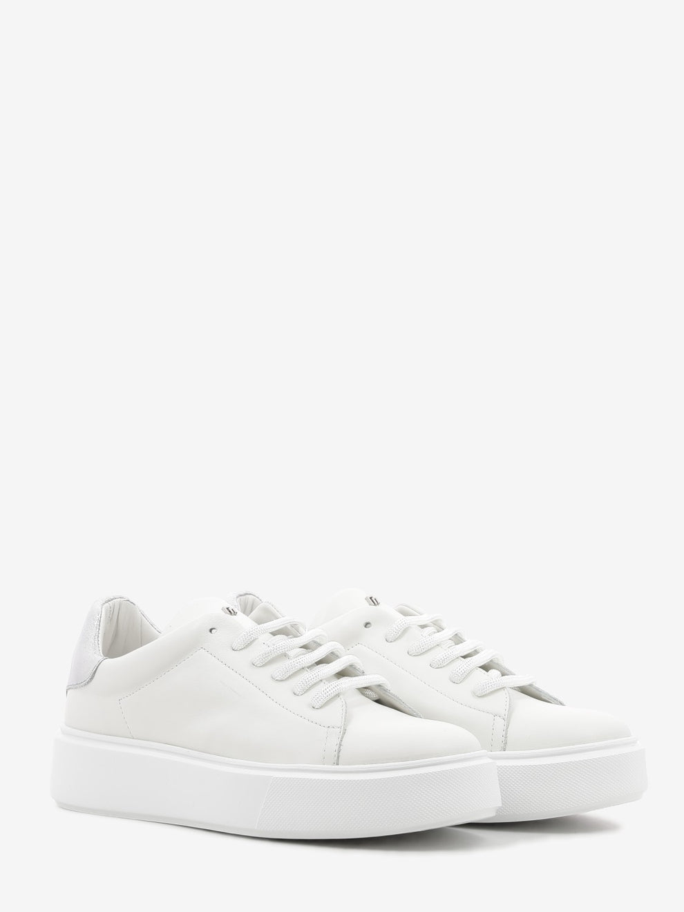 Sneaker pelle gesso / argento