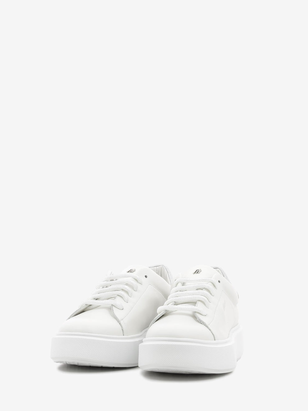 Sneaker pelle gesso / argento
