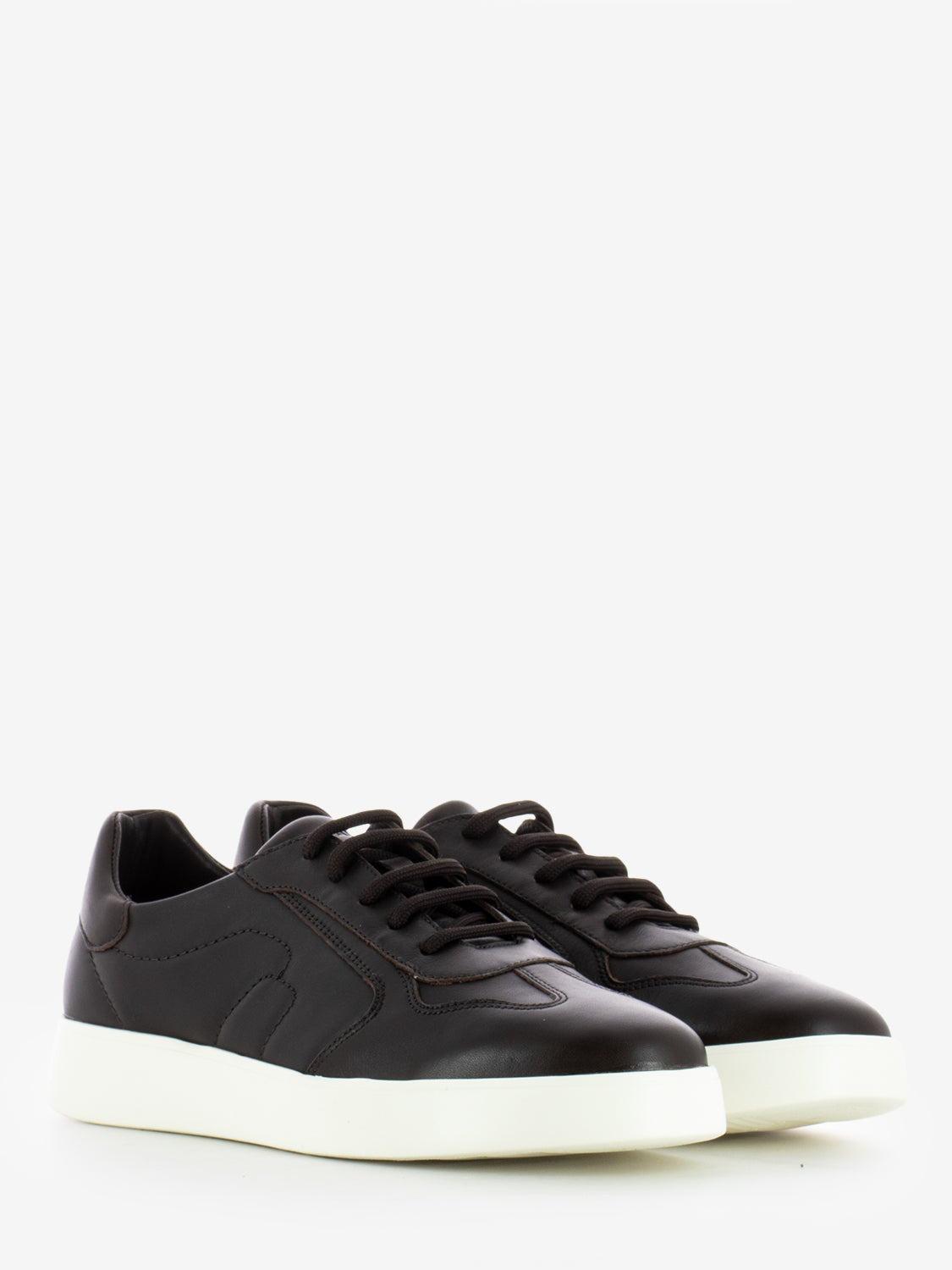 Sneakers in pelle legno / panna