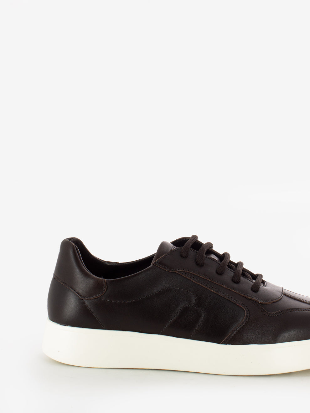 Sneakers in pelle legno / panna