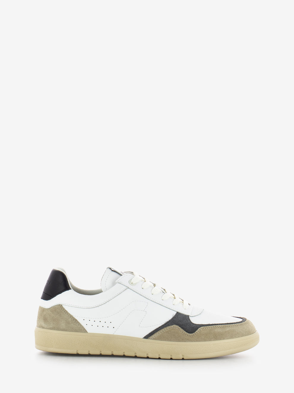 Sneakers suede e pelle bianco / grigio