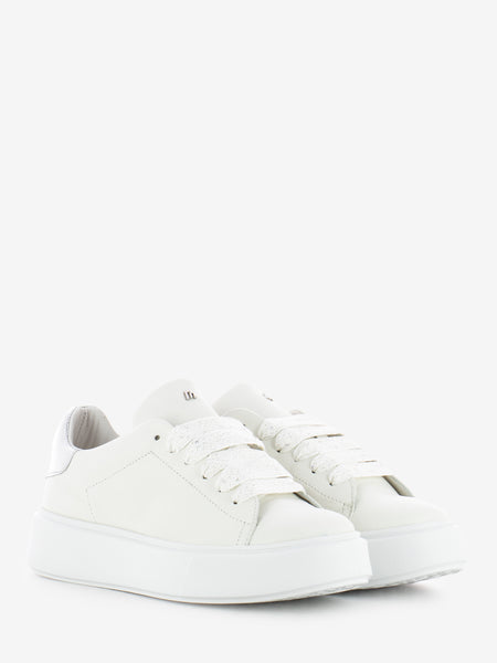 Sneakers Sun in pelle bianco / argento