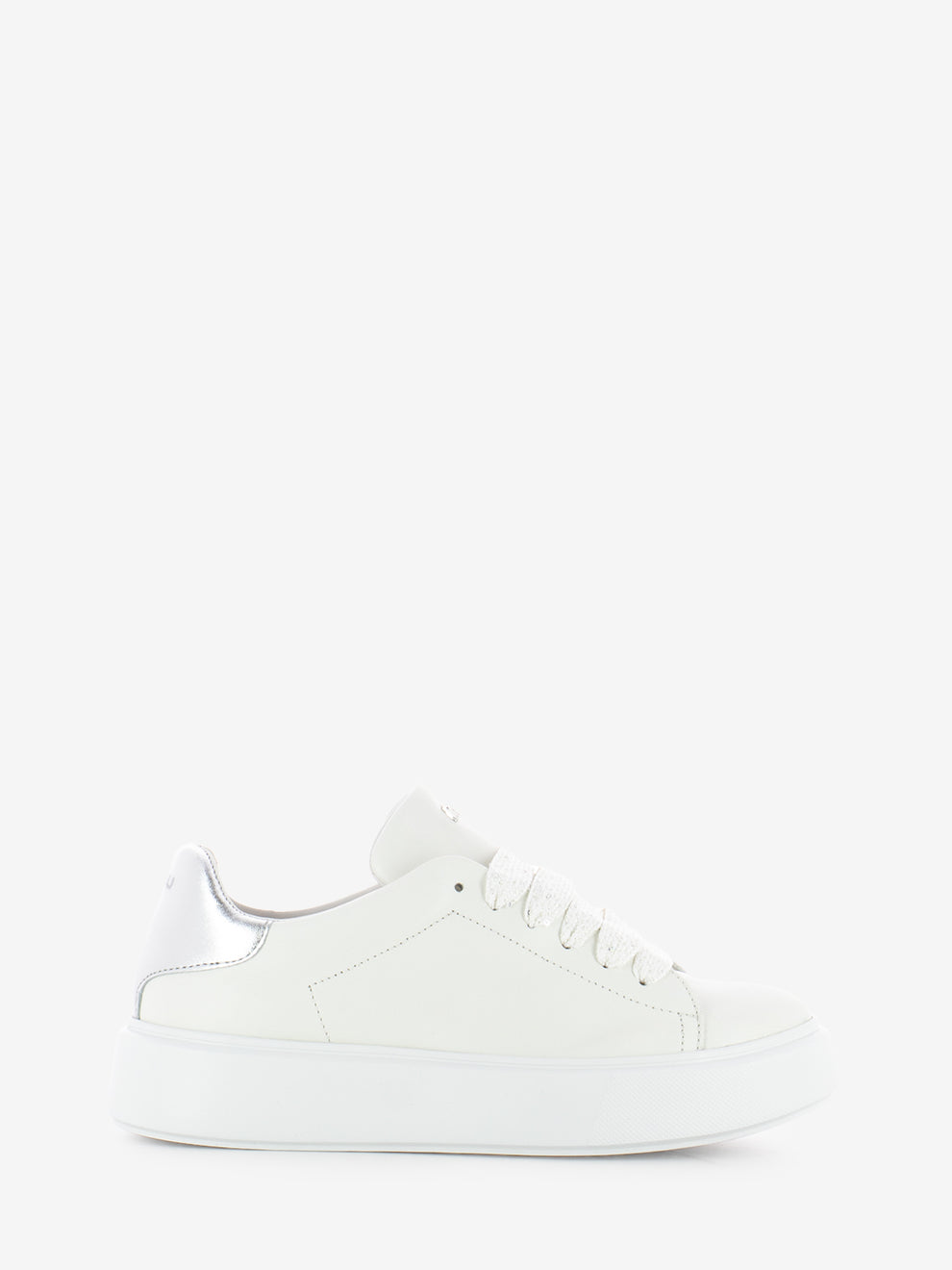 Sneakers Sun in pelle bianco / argento