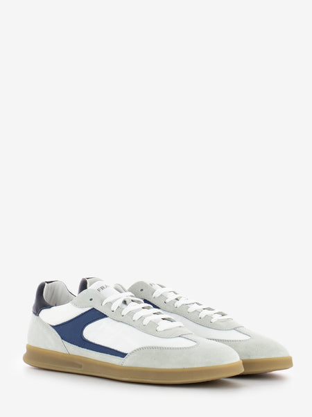 Sneakers velour nylon bianco / blu