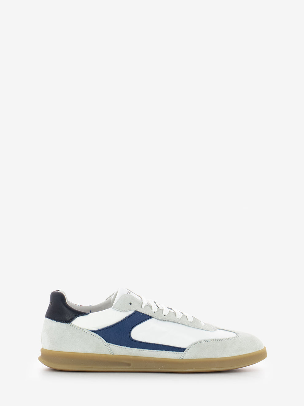 Sneakers velour nylon bianco / blu