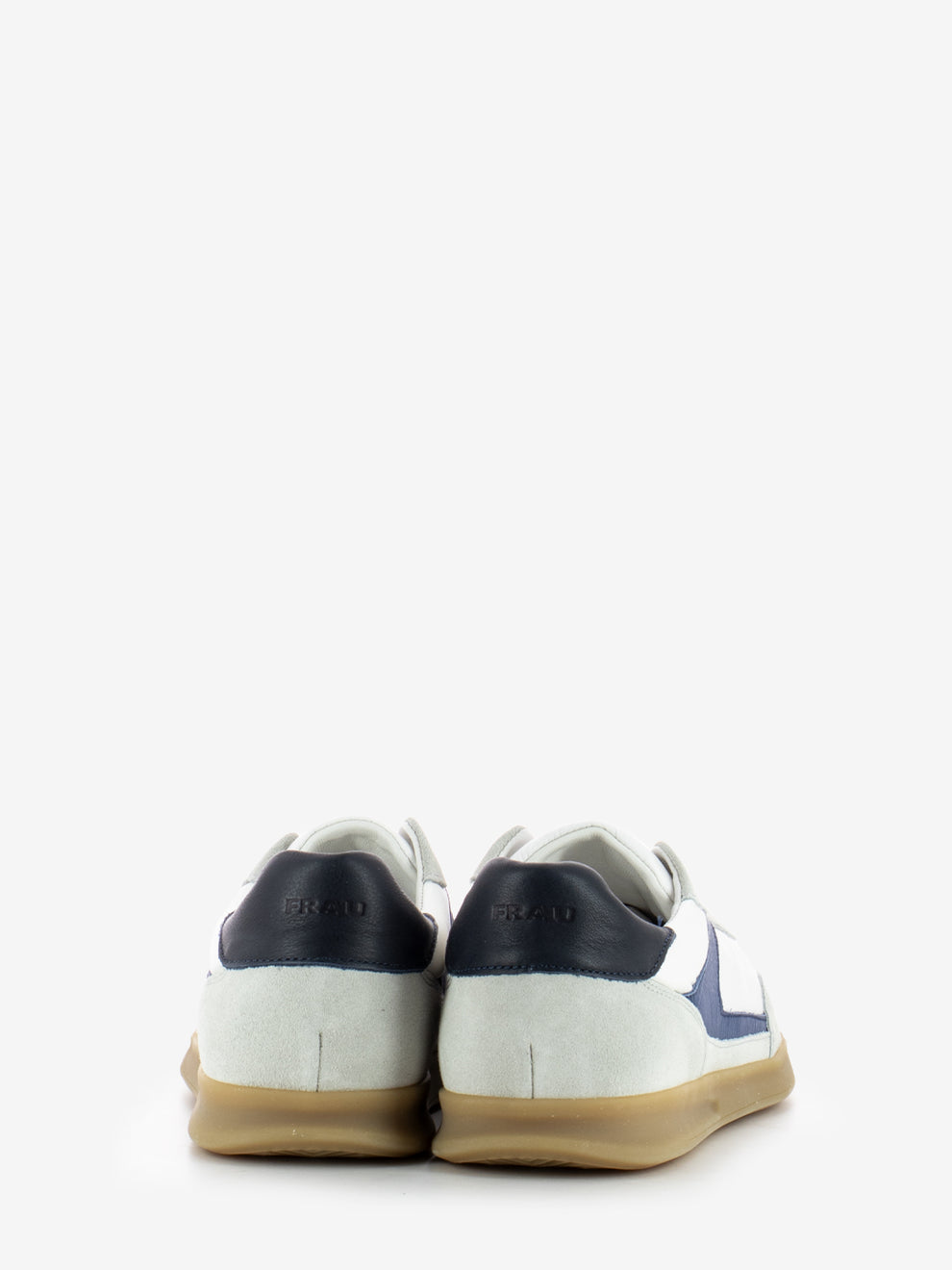 Sneakers velour nylon bianco / blu