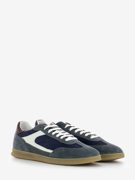 Sneakers velour nylon grigio / blu