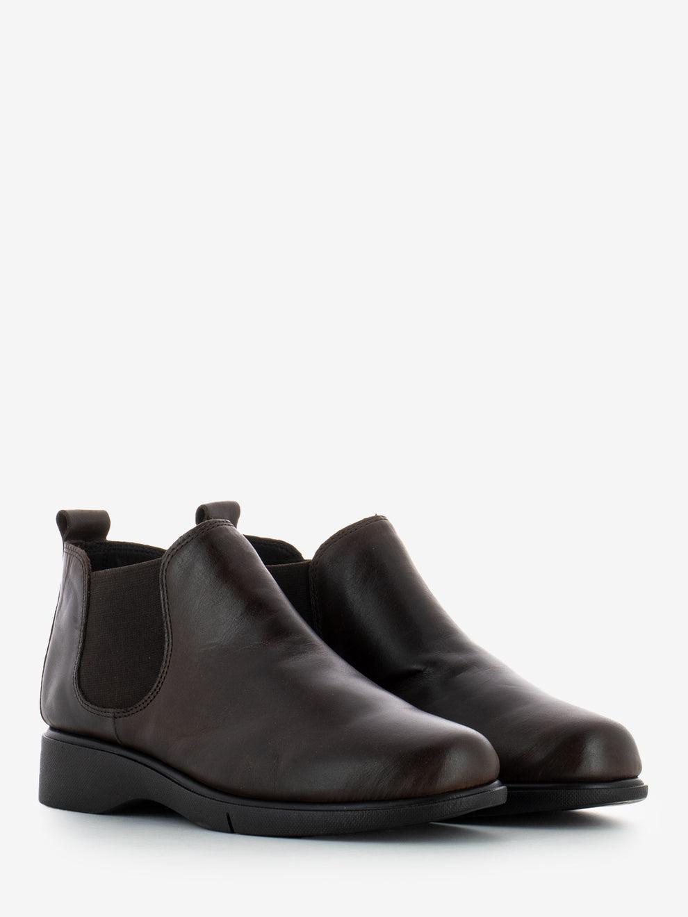 LOW ANKLE BOOT IN DARK BROWN LEATHER 53L1_BROW