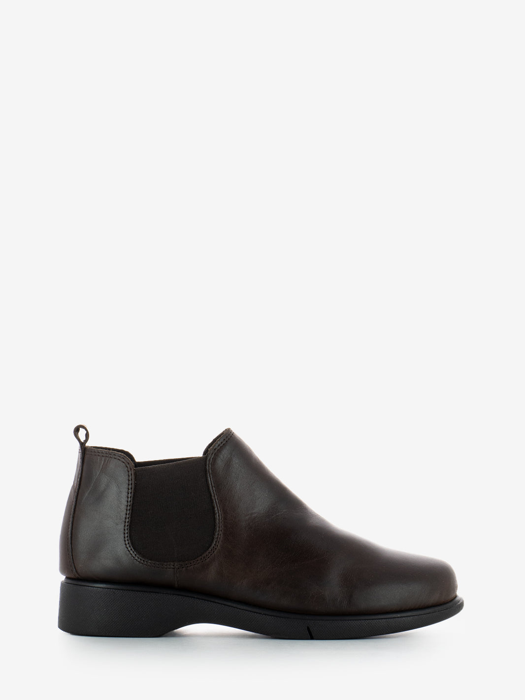 LOW ANKLE BOOT IN DARK BROWN LEATHER 53L1_BROW