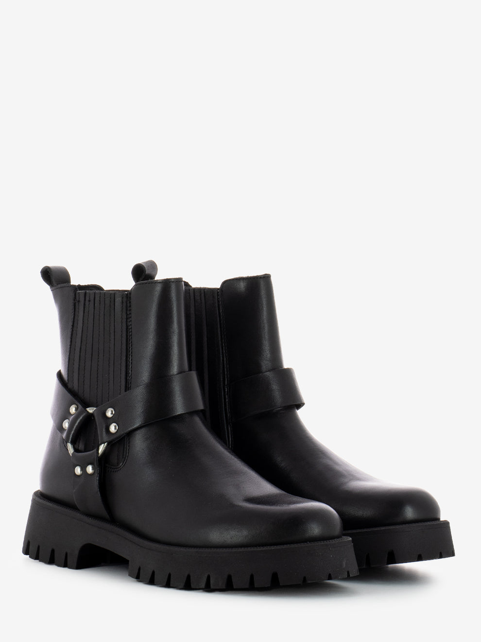 Rio leather ankle boots with black side straps