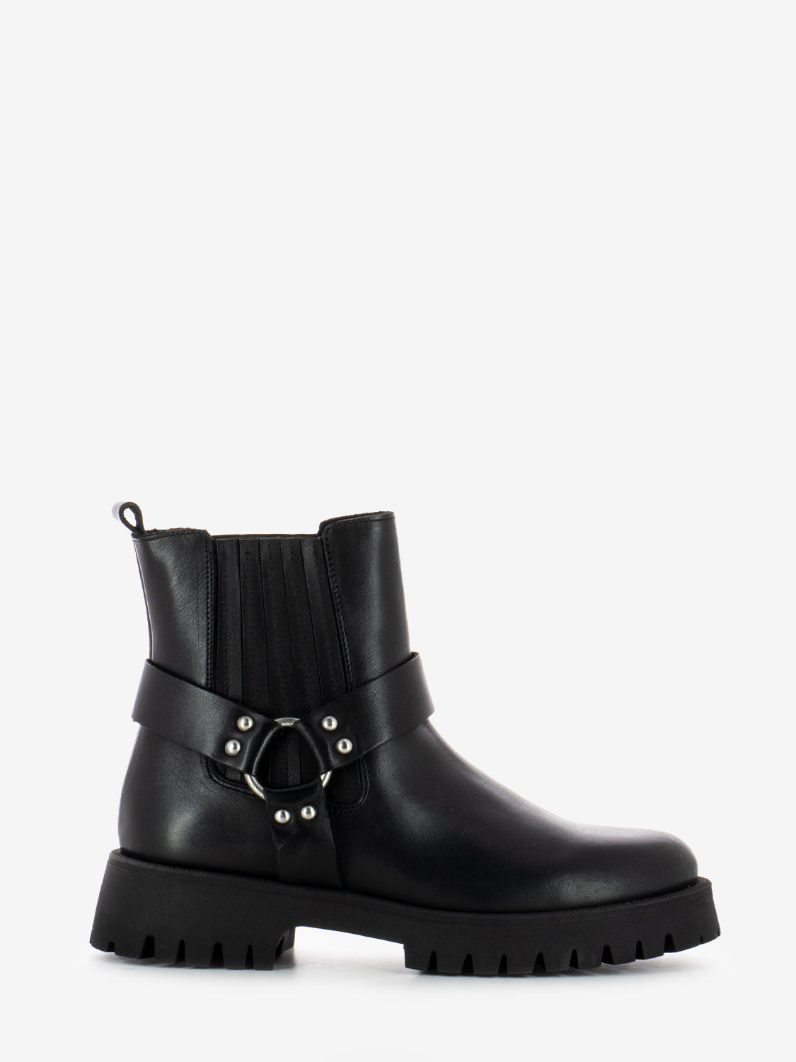 Rio leather ankle boots with black side straps