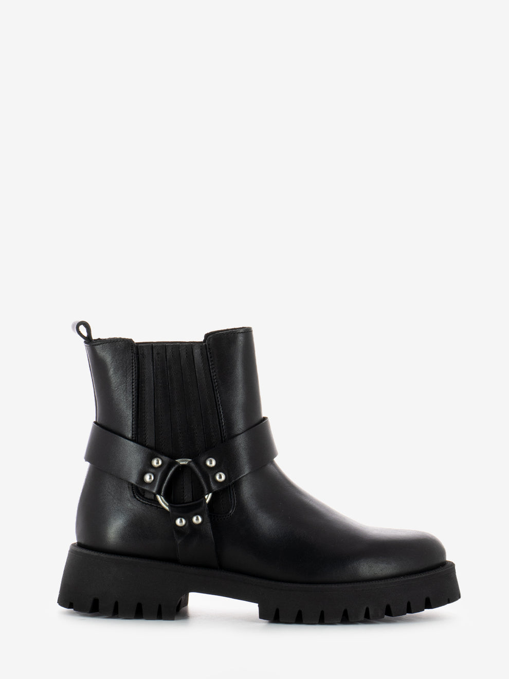 Rio leather ankle boots with black side straps