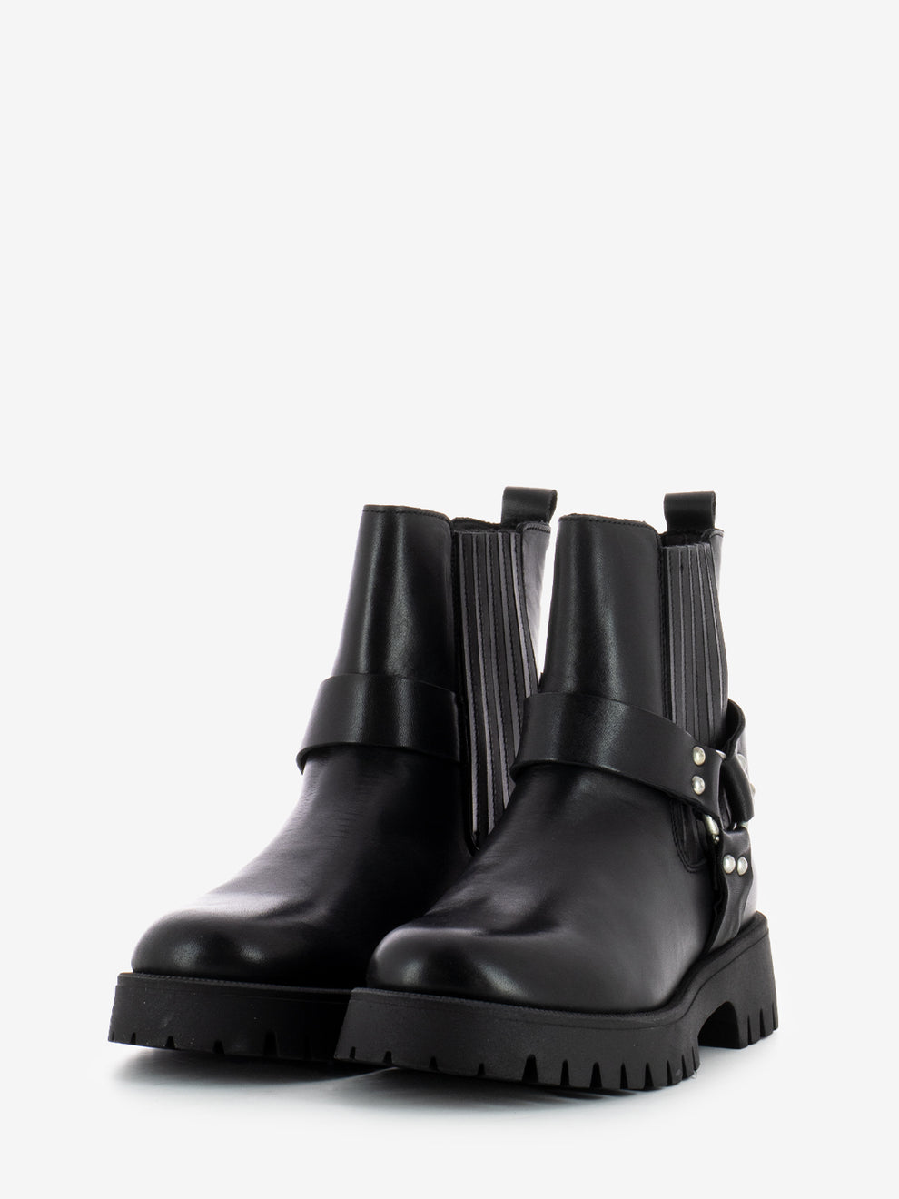 Rio leather ankle boots with black side straps