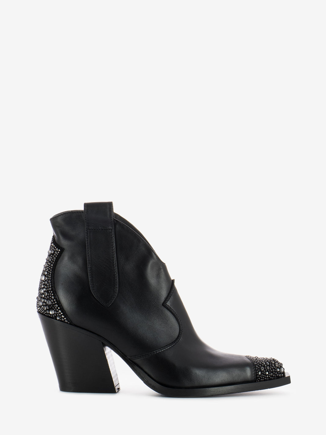 Stivaletto texano con borchie nero
