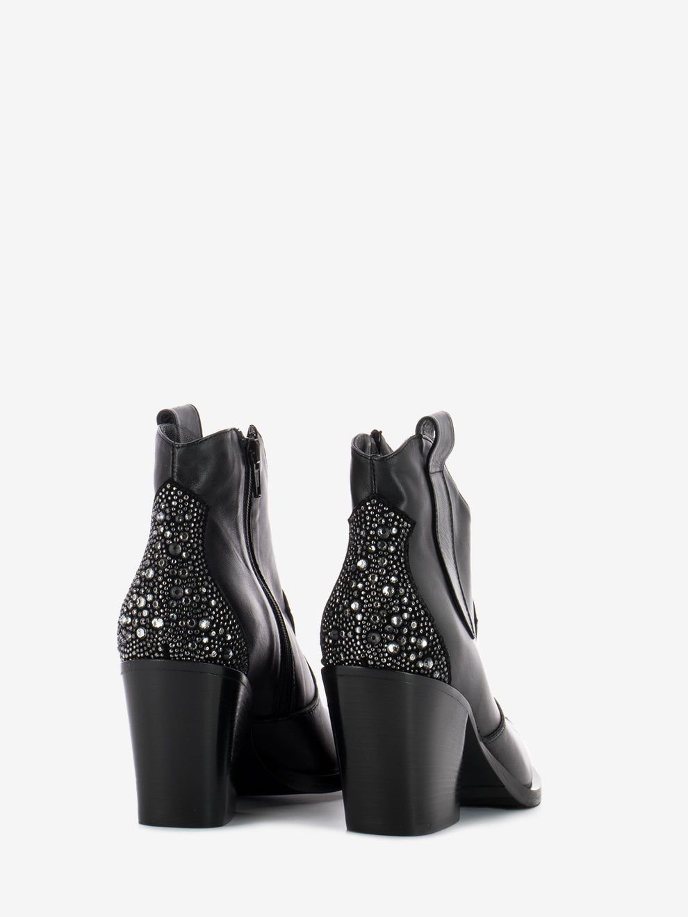 Stivaletto texano con borchie nero