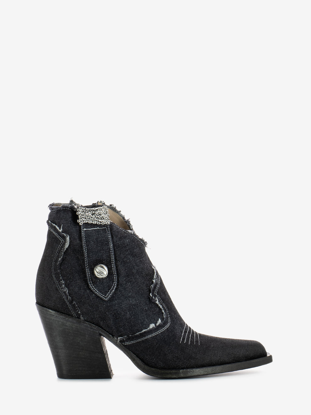 Black tex jeans ankle boots