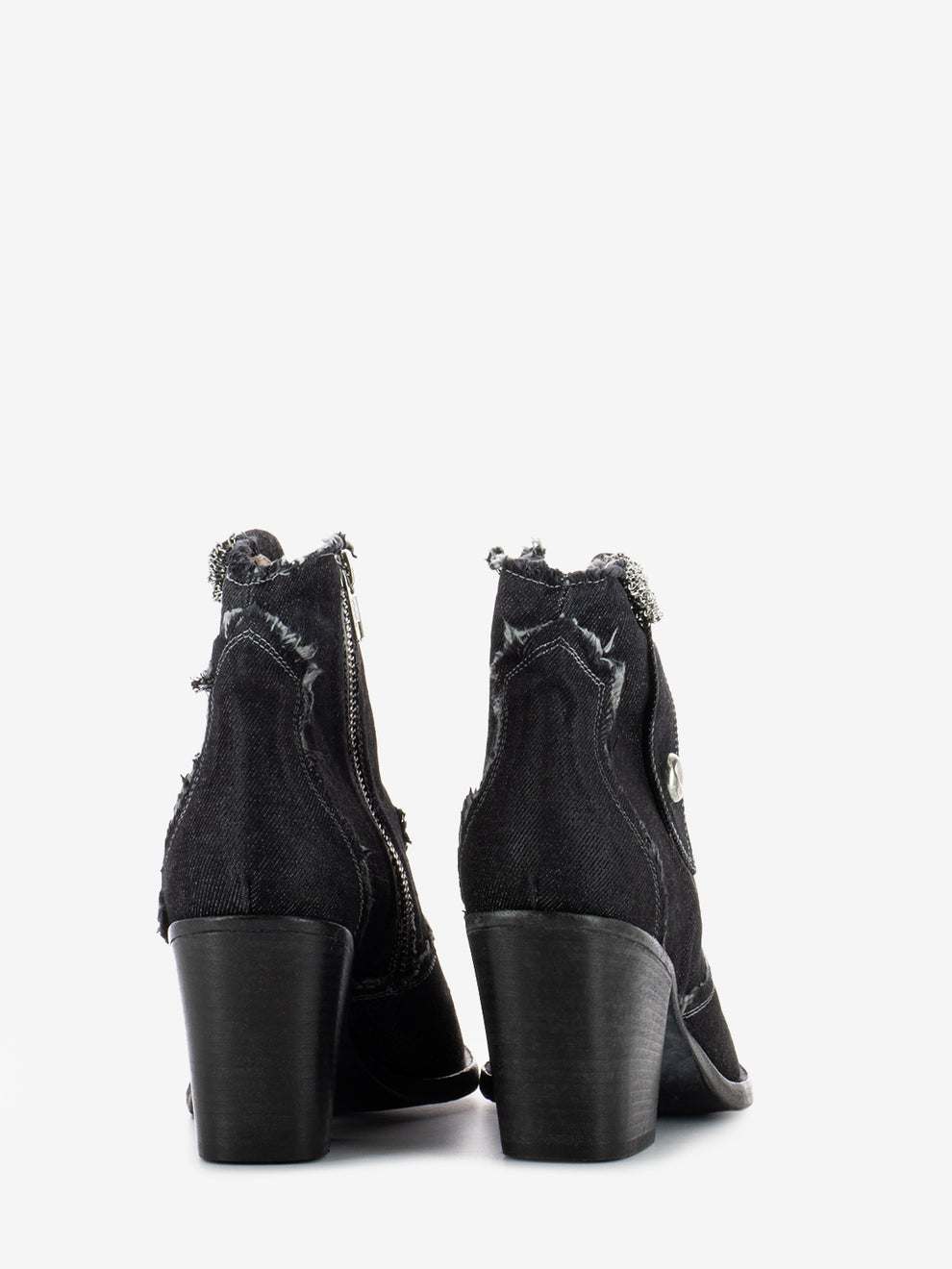 Black tex jeans ankle boots