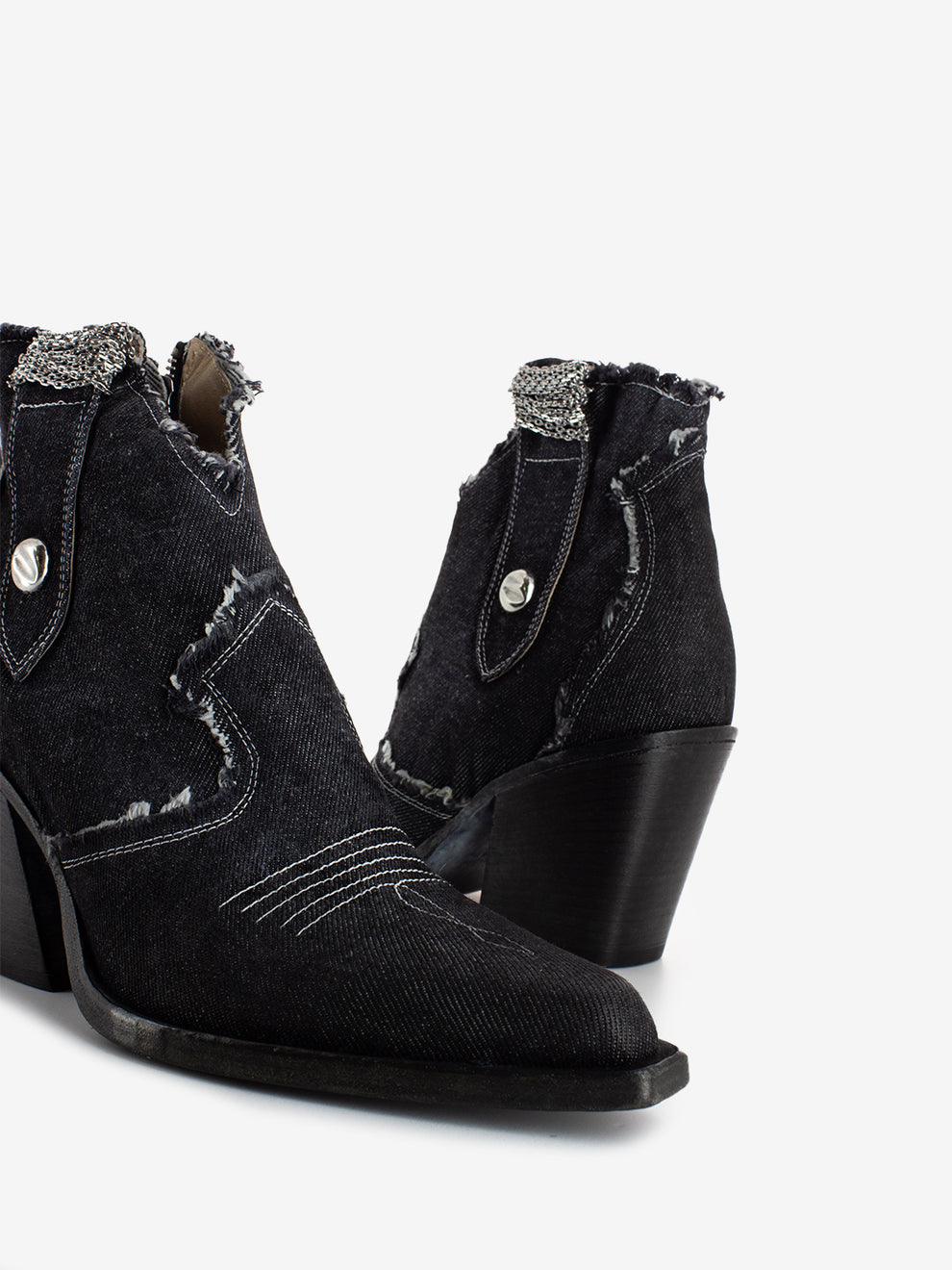 Black tex jeans ankle boots
