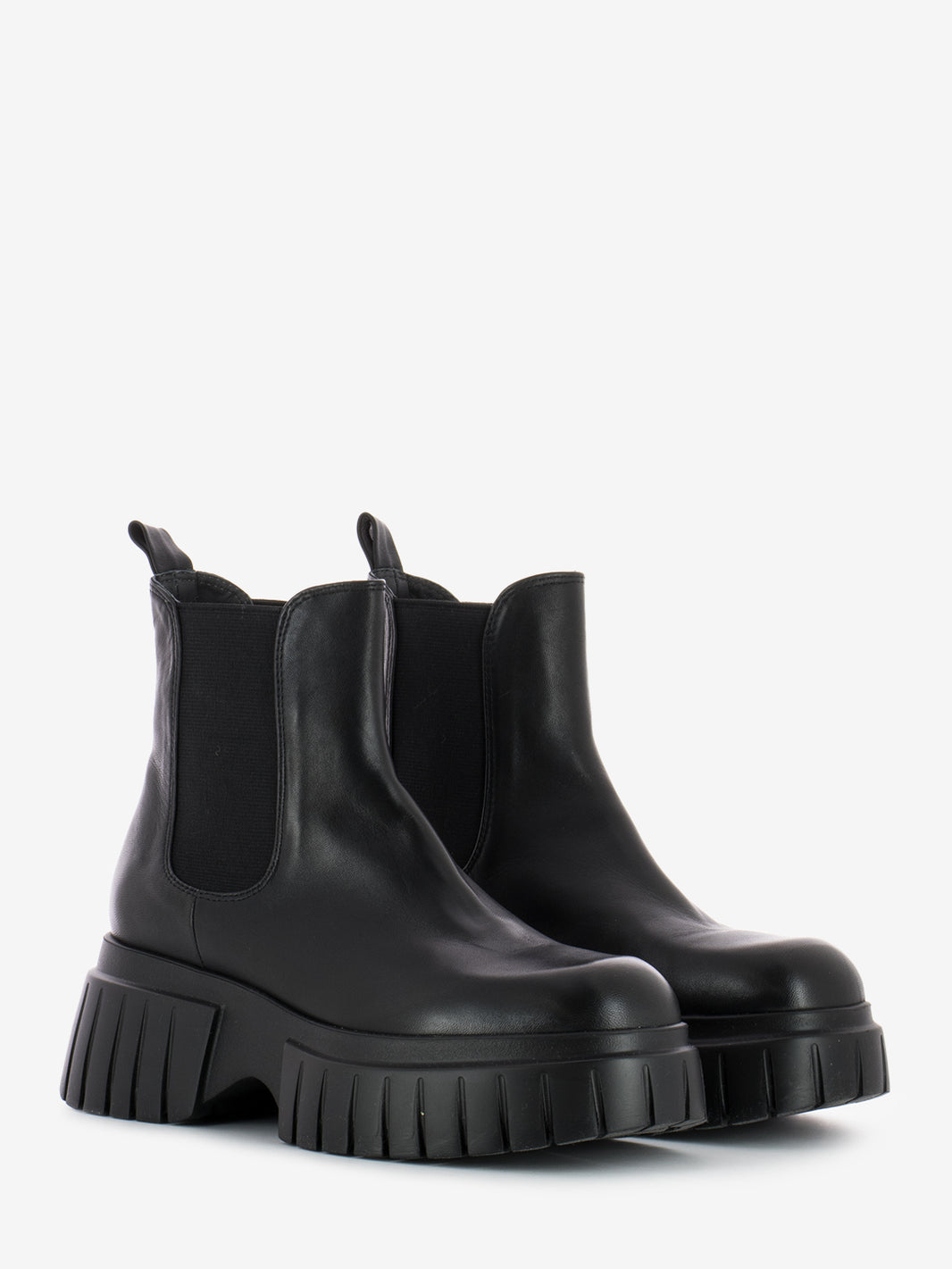 Black platform ankle boot