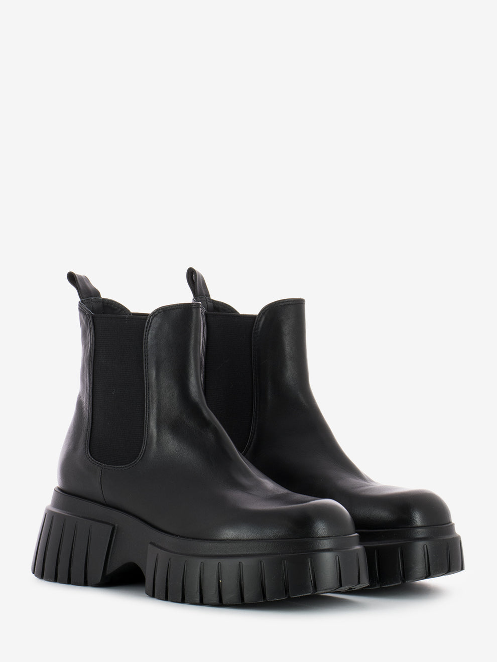 Black platform ankle boot