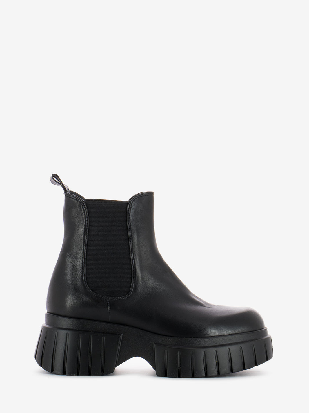 Black platform ankle boot