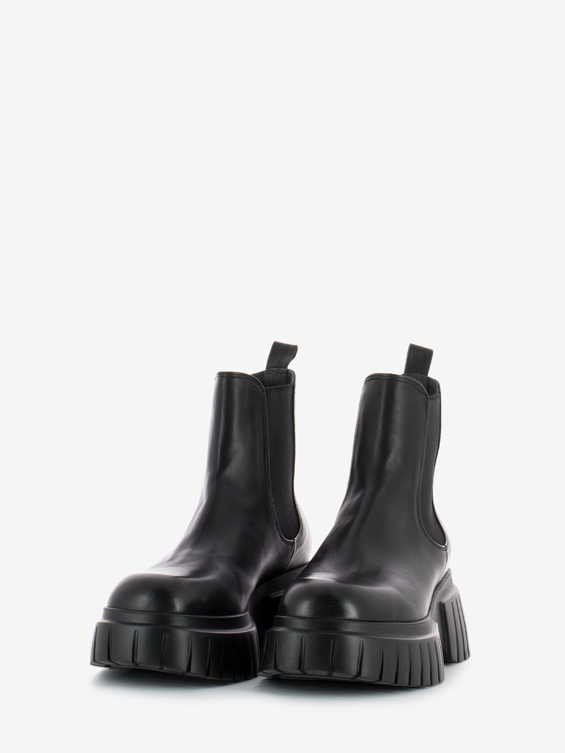 Black platform ankle boot