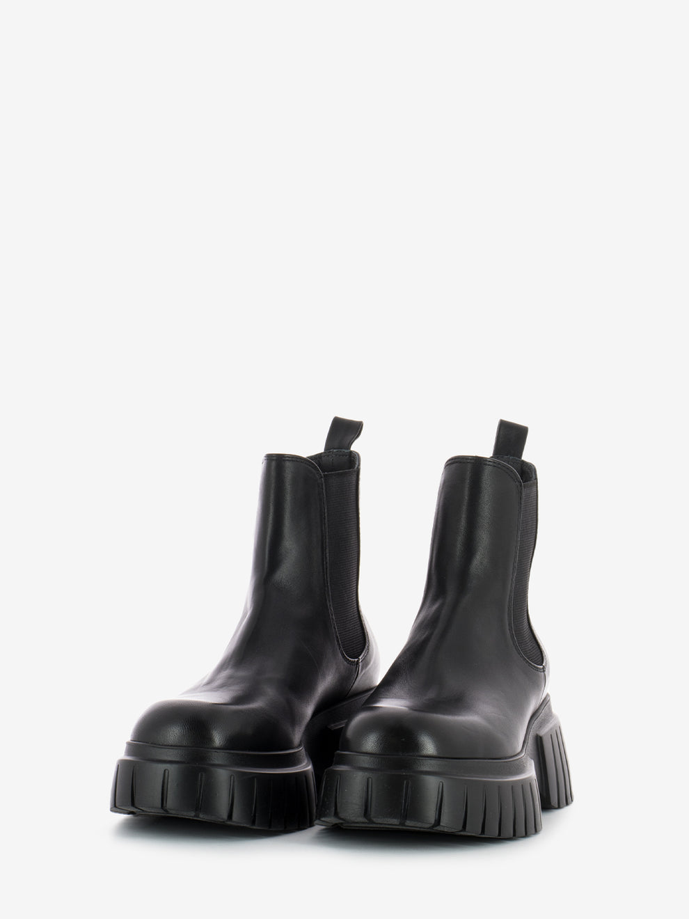 Black platform ankle boot