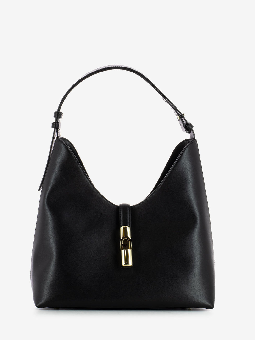 Drop M Hobo Bag in Black Leather