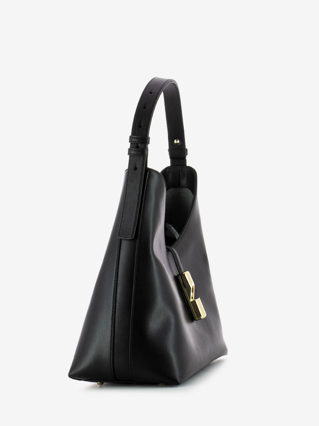 Drop M Hobo Bag in Black Leather