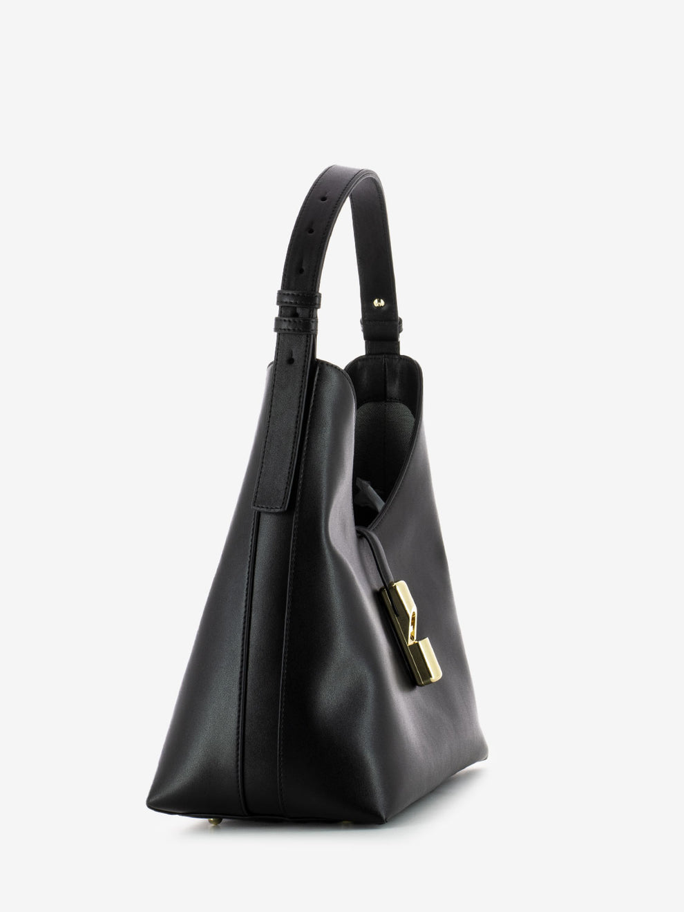 Drop M Hobo Bag in Black Leather