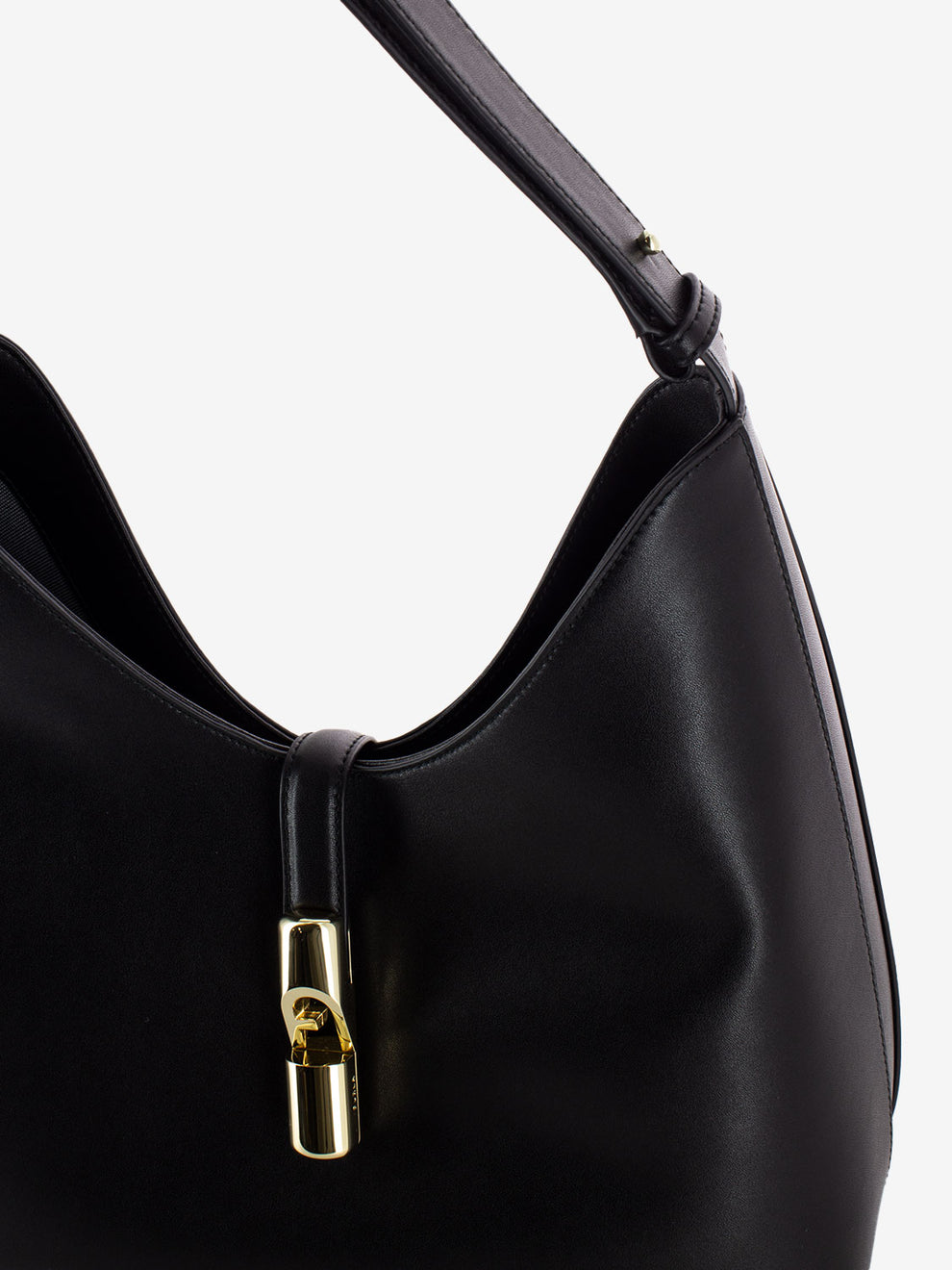 Drop M Hobo Bag in Black Leather
