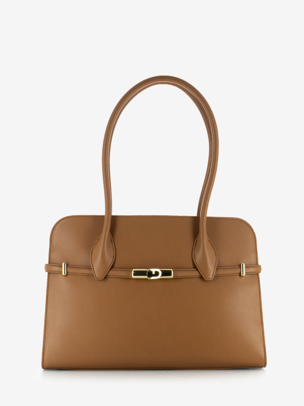 Drop Shoulder Bag L Dome Brandy