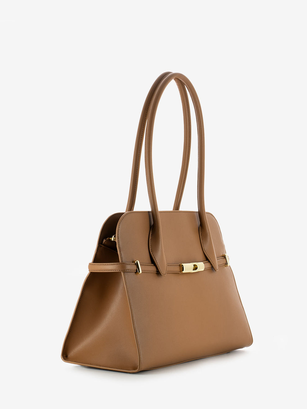 Drop Shoulder Bag L Dome Brandy