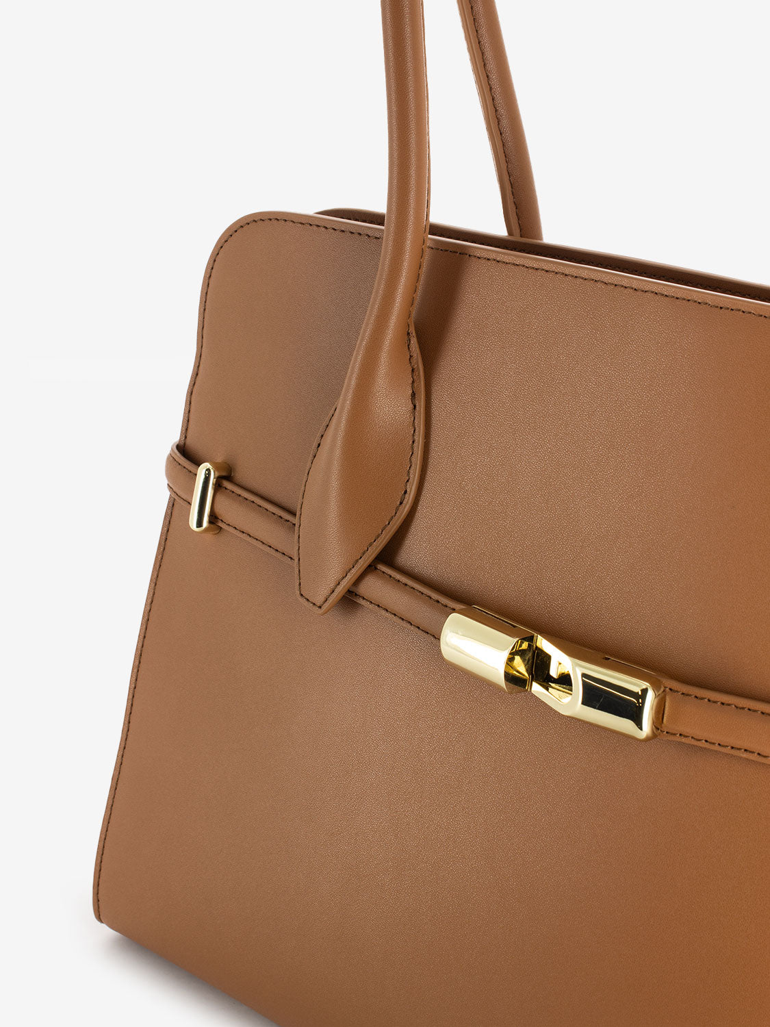 Drop Shoulder Bag L Dome Brandy