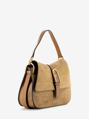 FURLA - Borsa Flow M a mano in suede deserto