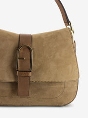 FURLA - Borsa Flow M a mano in suede deserto