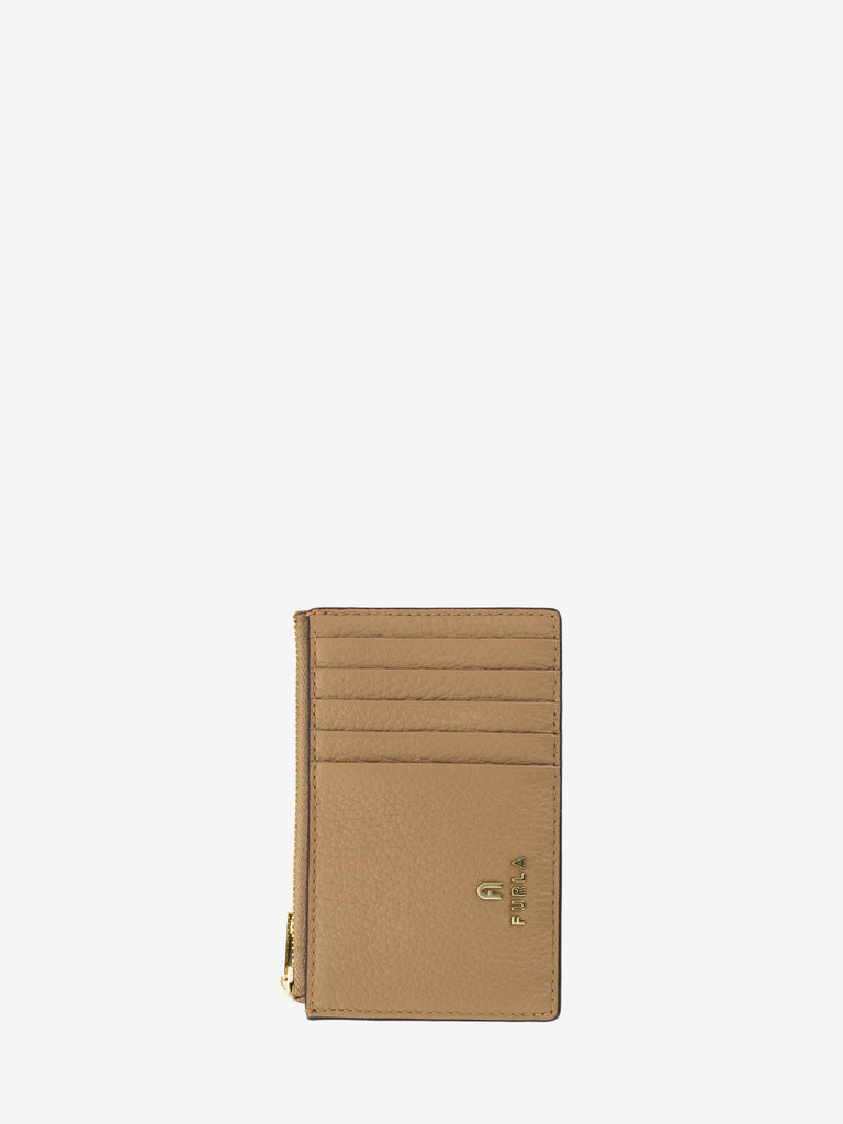 FURLA - Camelia M zipped card case beige