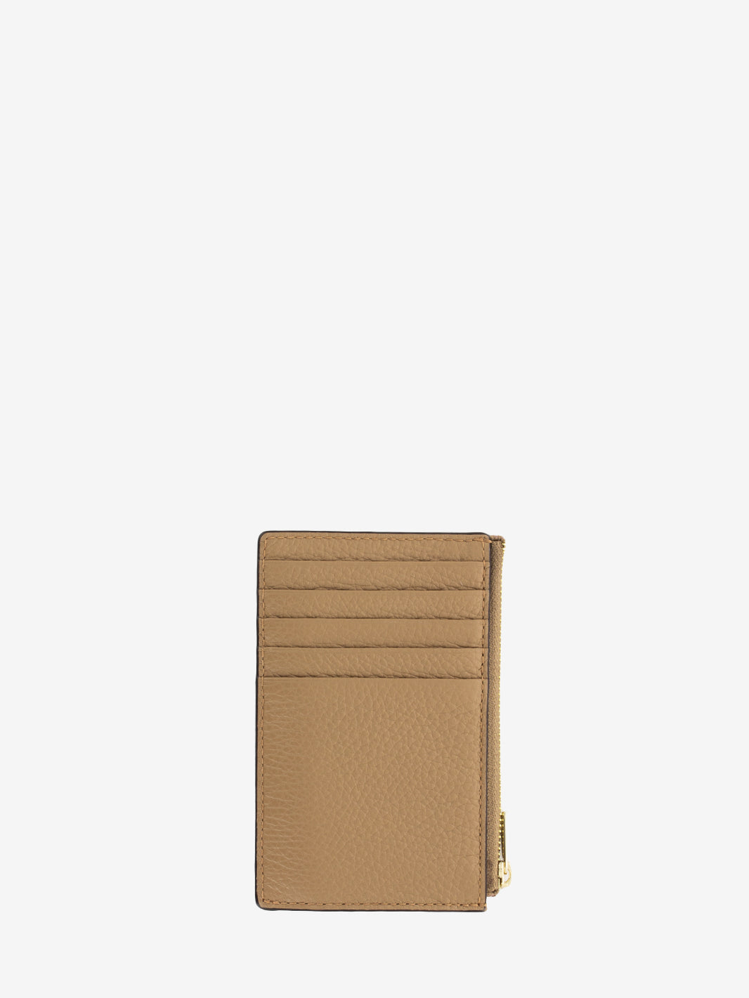 Camelia M zipped card case beige