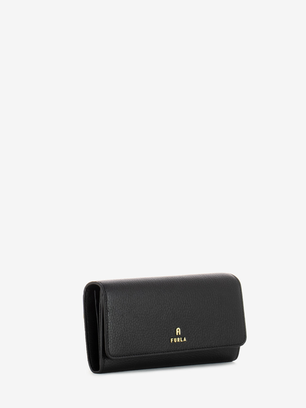 Camelia Continental Wallet in Black Leather