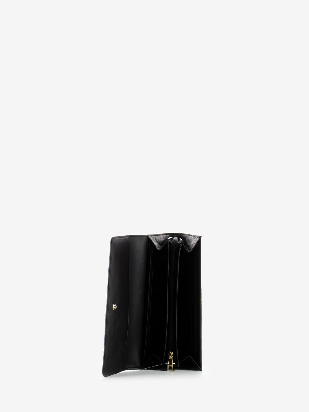 Camelia Continental Wallet in Black Leather