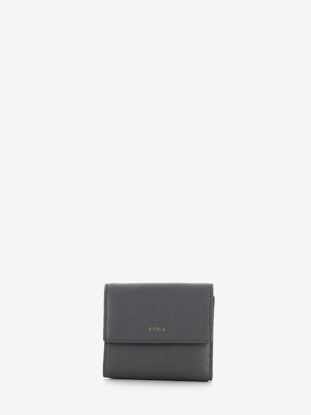 Compact Goccia M Wallet in Grey Leather