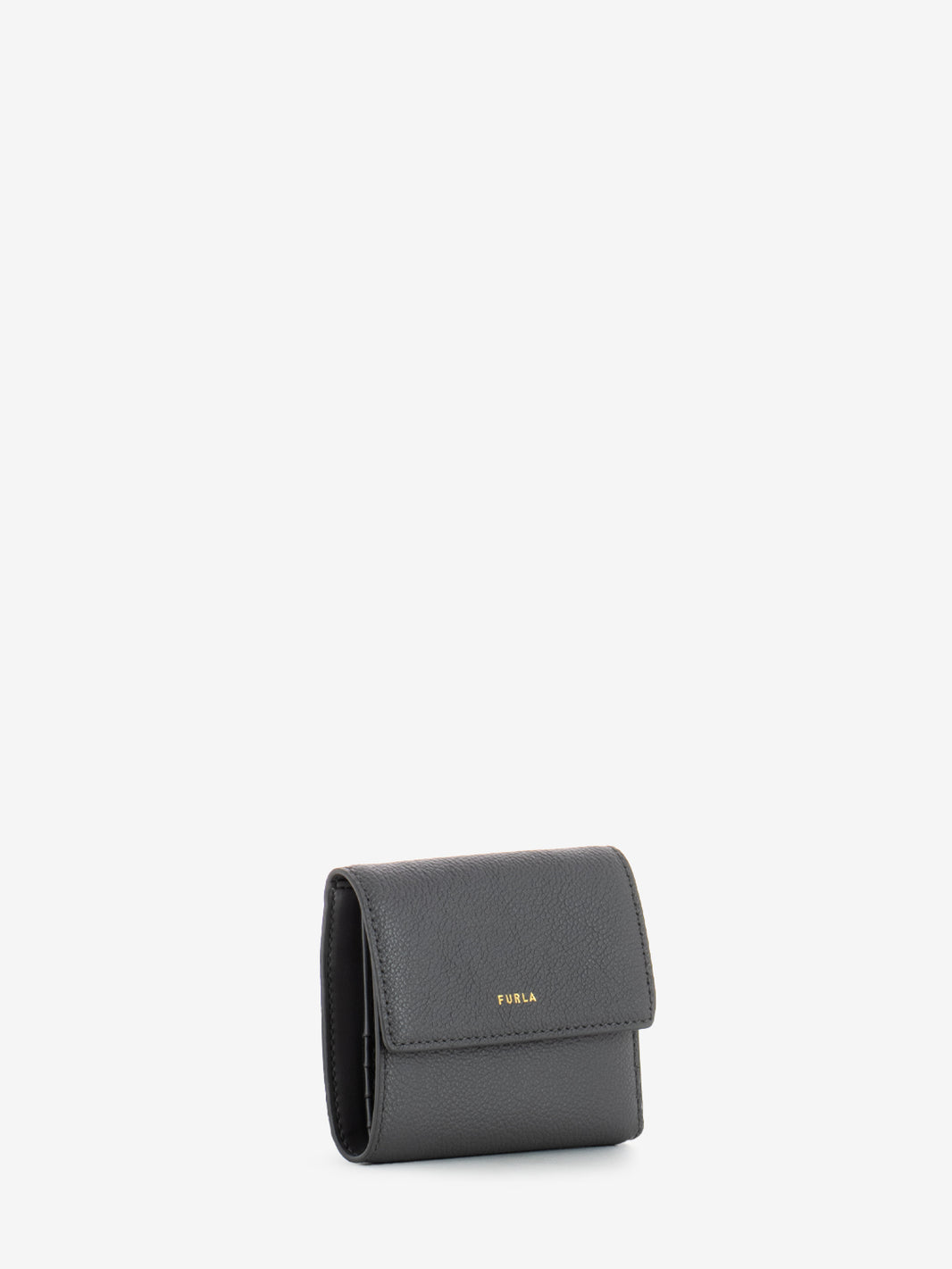 Compact Goccia M Wallet in Grey Leather