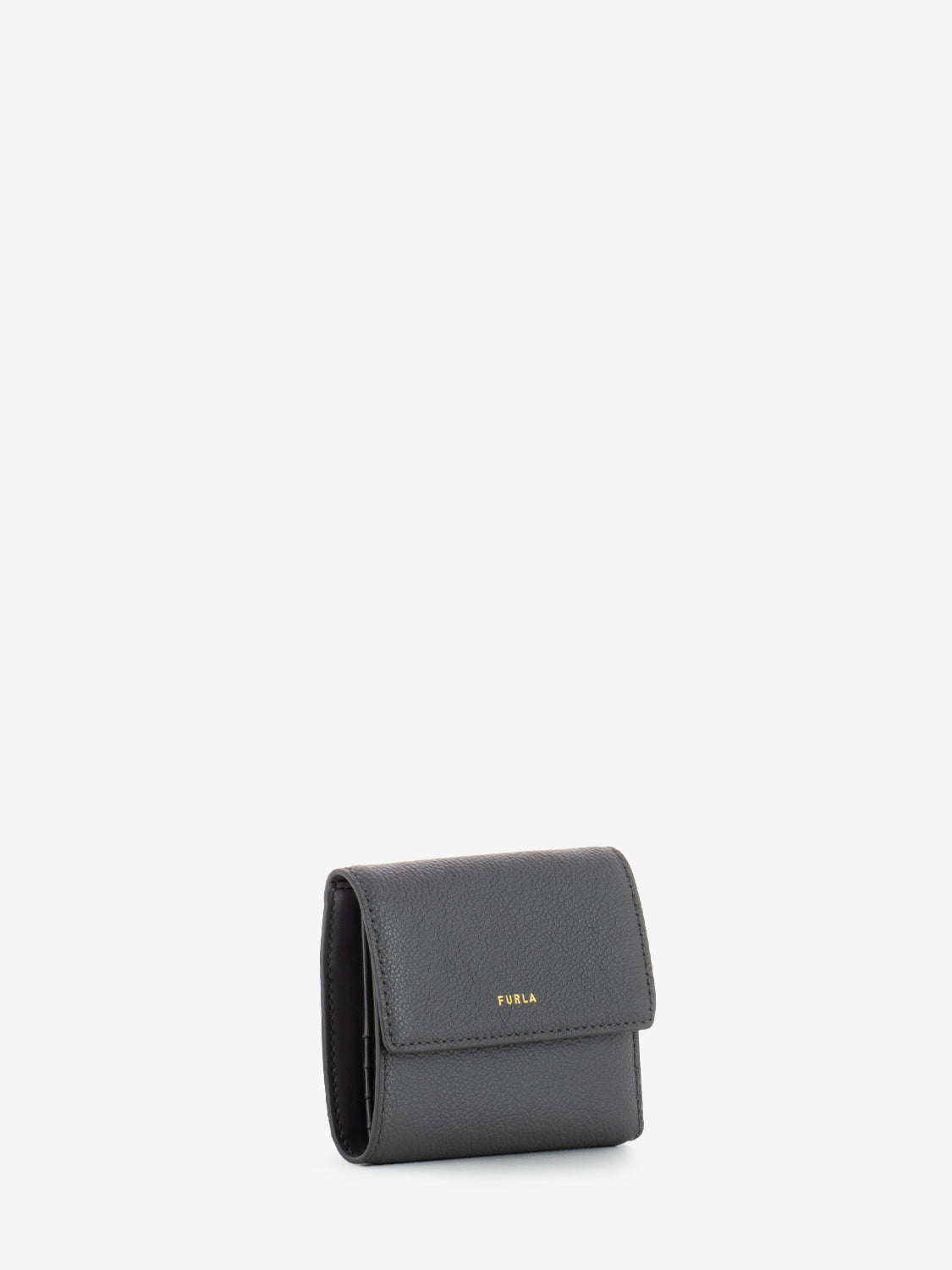 Compact Goccia M Wallet in Grey Leather