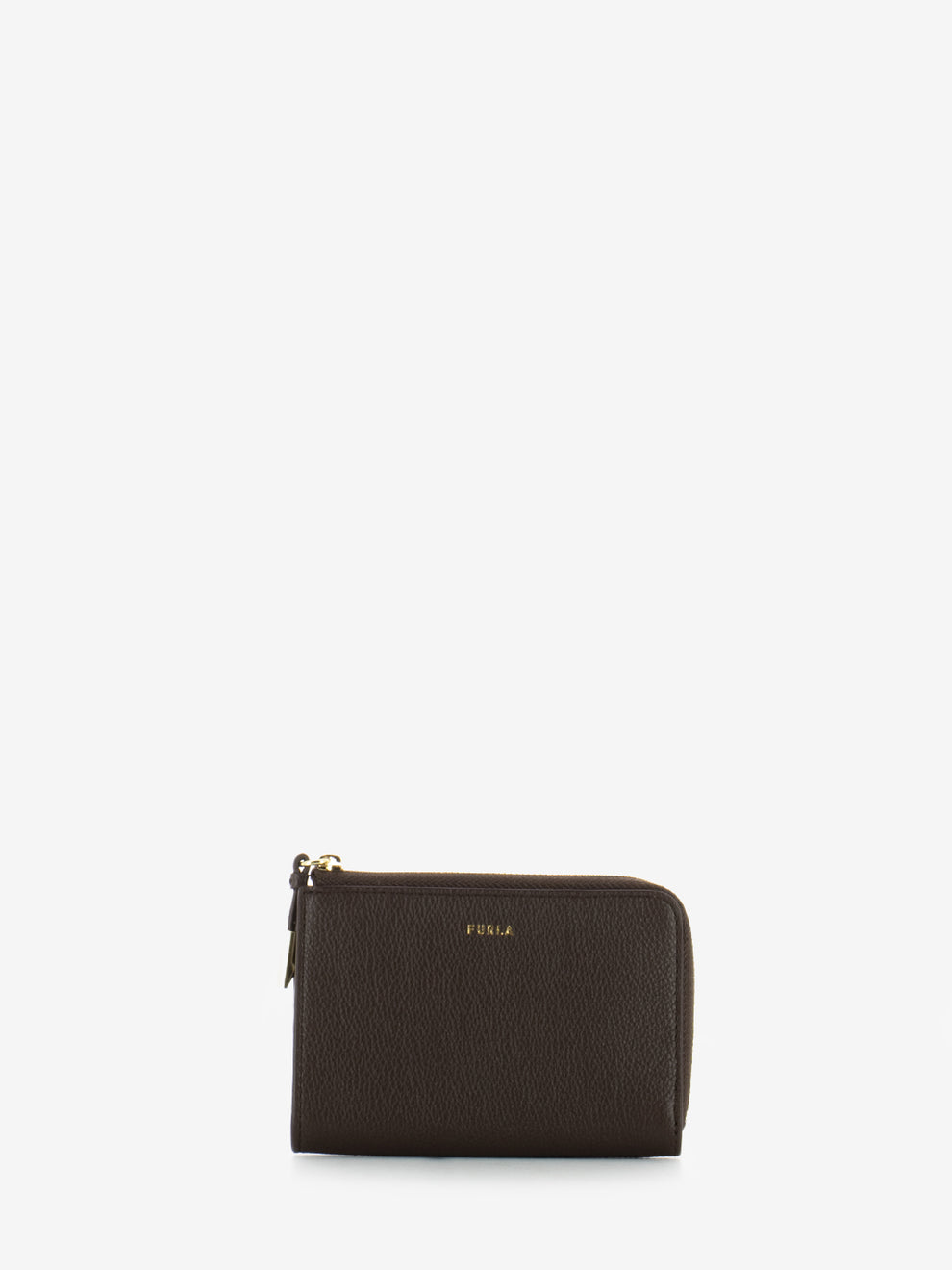 Goccia M coin purse in chocolate leather