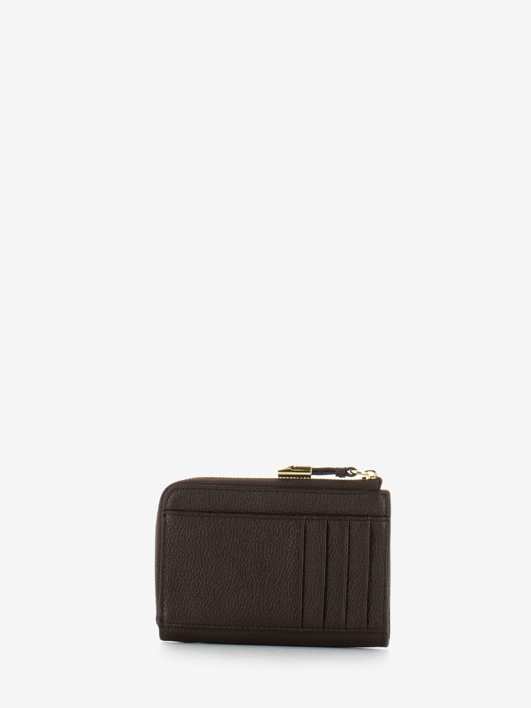 Goccia M coin purse in chocolate leather