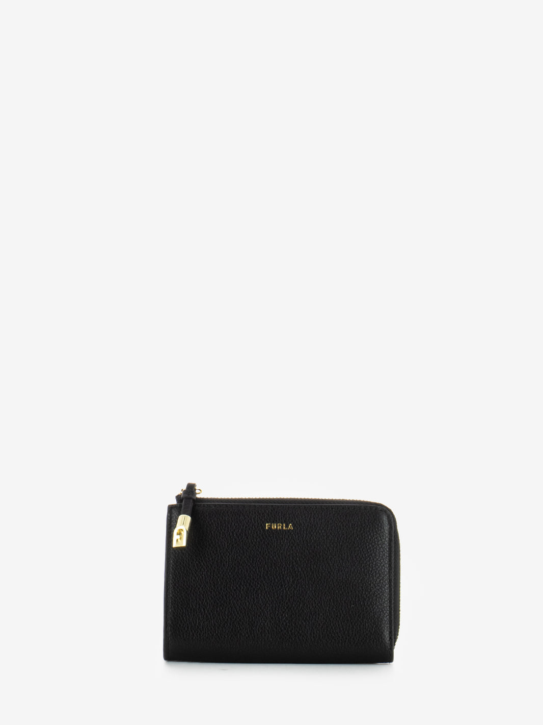 Goccia M black leather coin purse