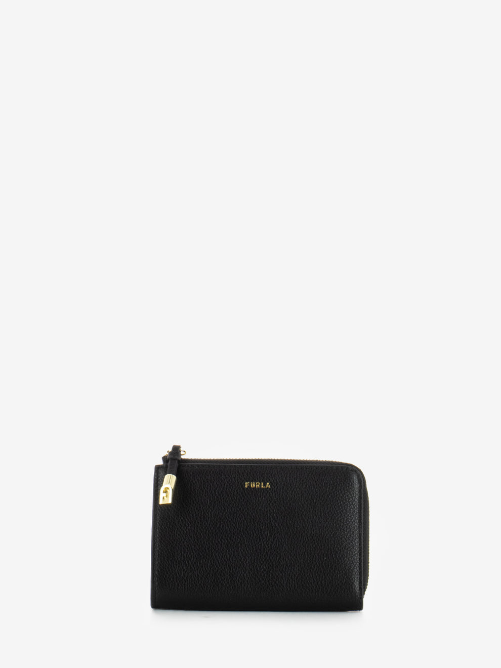 Goccia M black leather coin purse